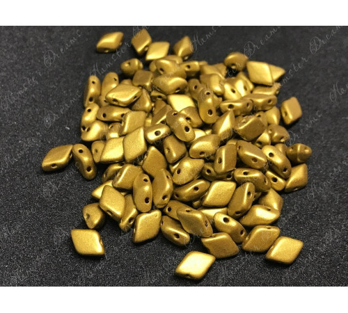 Чешские бусины MATUBO Gemduo Crystal Bronze Olive Gold Glass beads 2-hole 8x5 mm 
